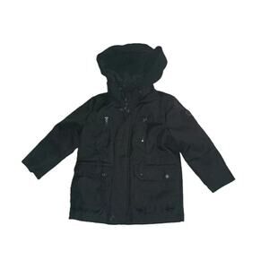 Urban Republic Kids Faux Fur Lined Hooded Puffer Jacket Pocket Black Sz 3T B001